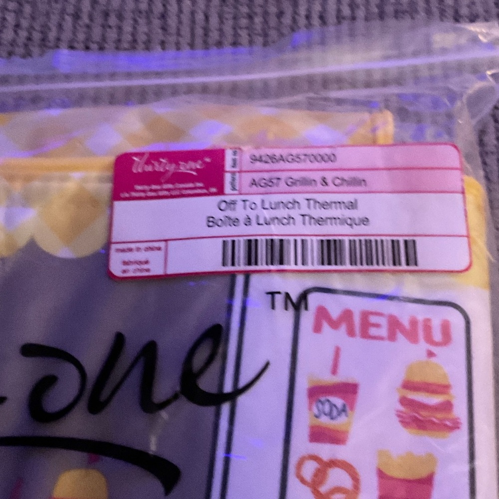 Thirty-One Yellow and Gray Thermal Lunch Bag